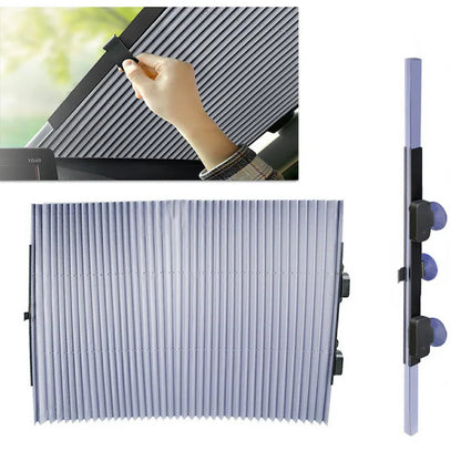 Parasolar Auto Retractabil, Fixare Prin Ventuze, Aluminiu, 150 x 70 cm, Universal