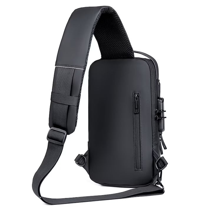 Geanta crossbody de umar sau de mana, cu suport incarcare USB, buzunar antifurt, impermeabila