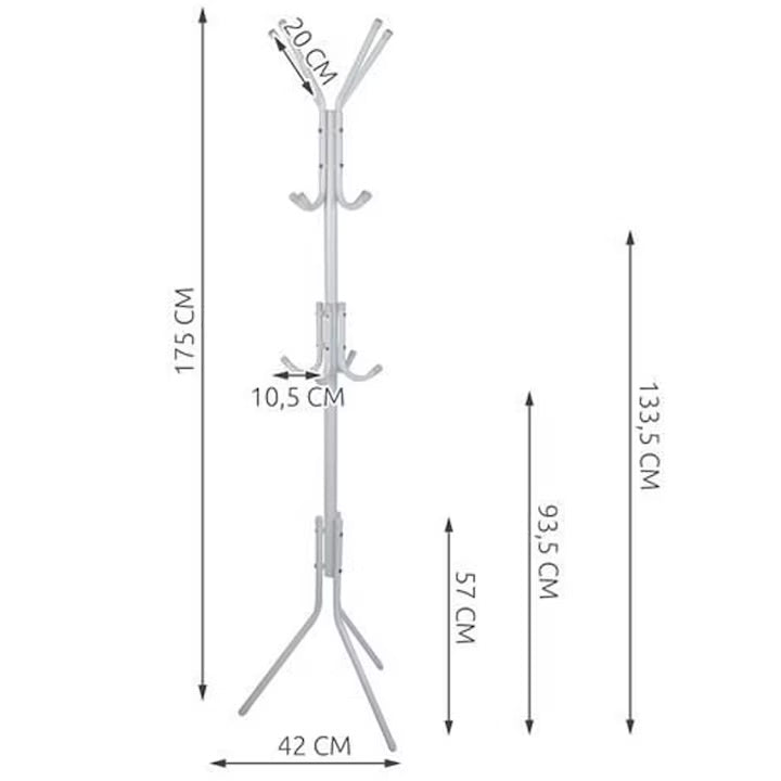 Cuier pentru hol, tip pom, 3 nivele