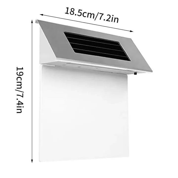 Numar de casa, poarta, din inox, cu iluminare 4 LED, alimentare solara, aprindere automata, 190x185x50mm, Argintiu