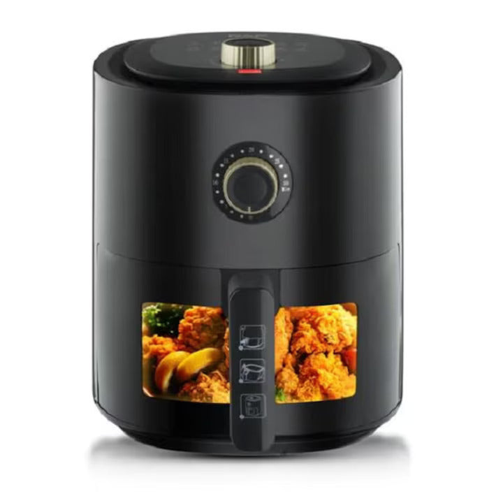 Friteuza Air Fryer RAF  2400W, 6L, 12 Programe, Negru + Carte Retete Digitala