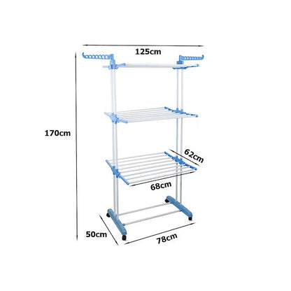 Uscator de rufe vertical, Pliabil, 3 Niveluri cu Suport Umerase si Suport pe Roti